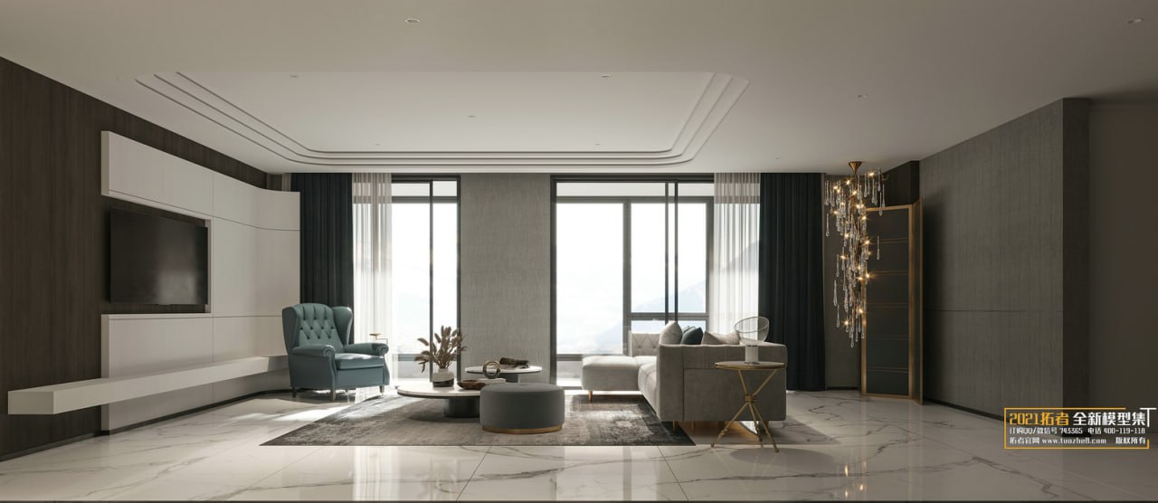 3D Living Room - Living Room Interior Model 94 (6)
