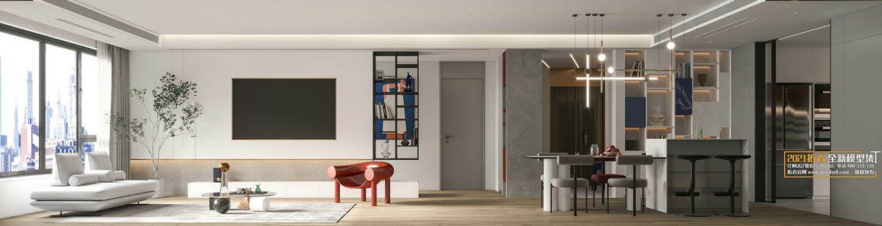 3D Living Room - Living Room Interior Model 96 (2)