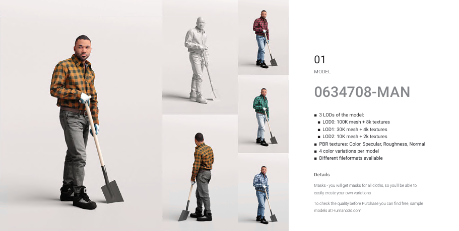Humano 3D Collection Posed 2209 - Gardening3