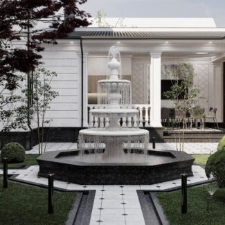Reem Models Pro Garden Landscape with a lawn and a Fountain