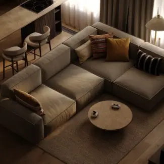 Kitchen living room design Kamalov