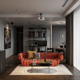 Living Room - Kitchen Interior Model 10