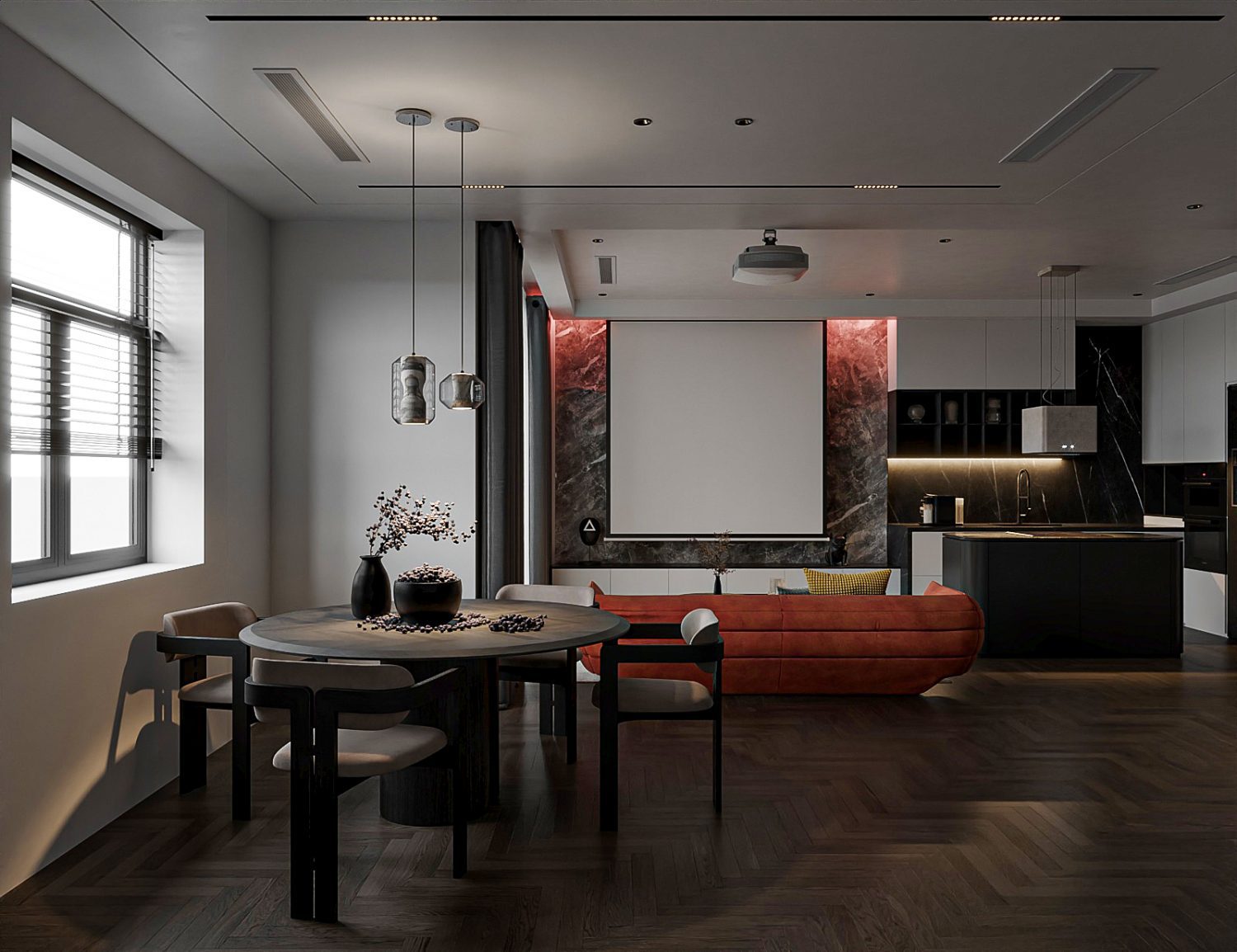 Living Room - Kitchen Interior Model 10 (3)