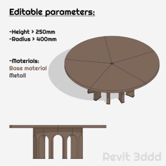 Revit Baker Arcade Dining Table No 8638