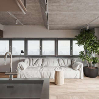 livingroom kitchen Loft interrior