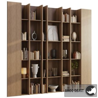 wooden Shelves Decorative With Plants and Book Rhino