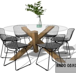 GENTLEMENDESIGNERS table a manger surmesure verre chêne ronde Rhino