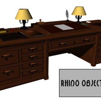 European-style solid wood executive desk Rhino